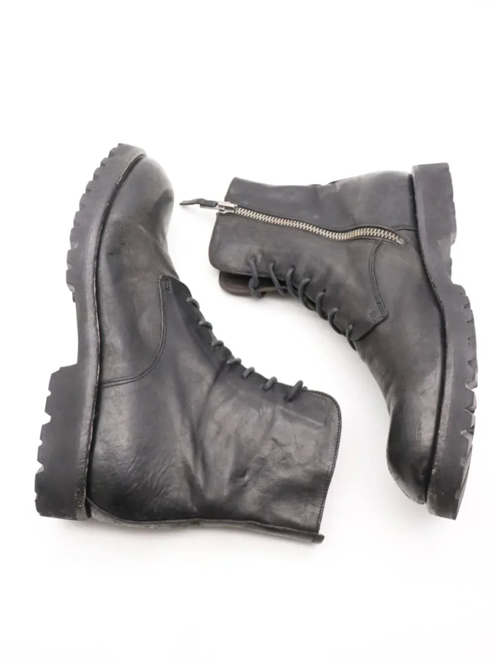 ARI Soho Boots Zip Ankle Bootie Men's EU 44 Black Leather Zip Handmade in Italy